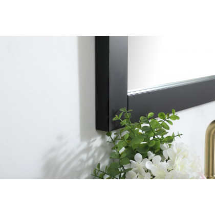 Elegant Wall Mirror - Black, D 24", H 32" (VM22432BK)