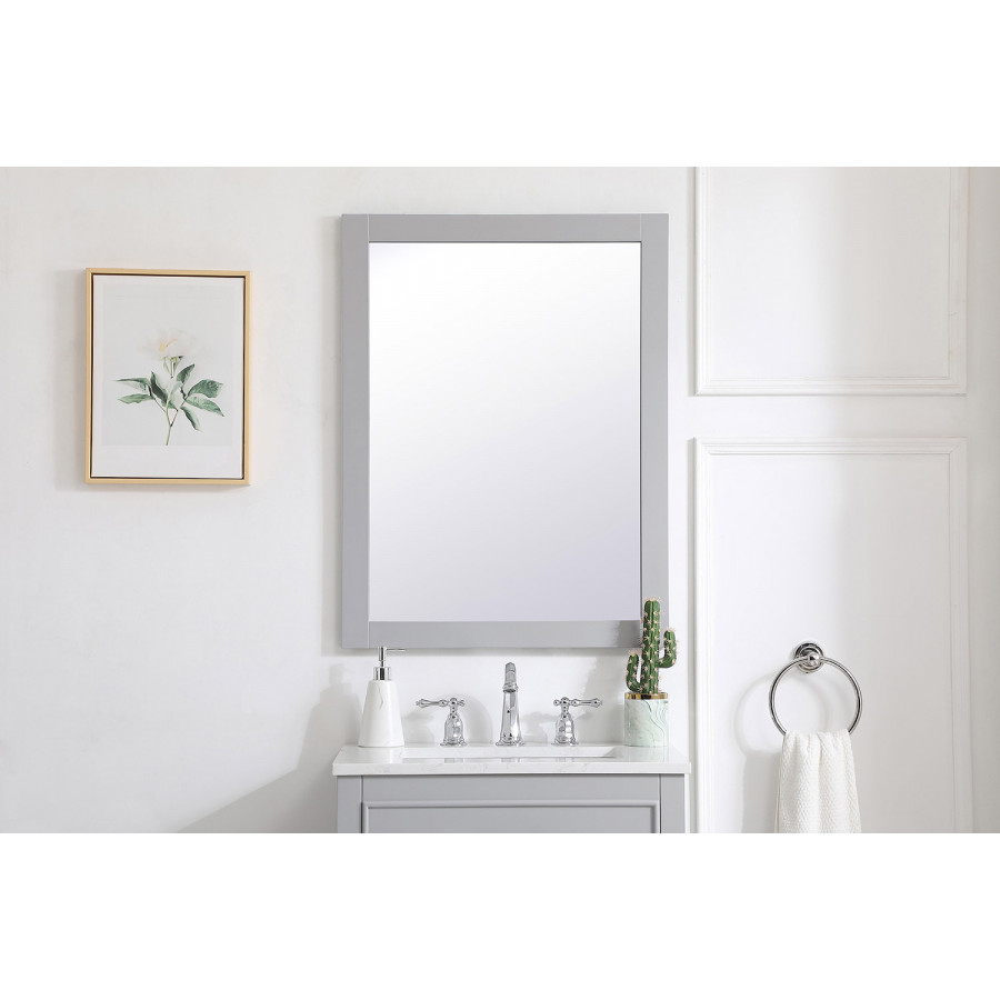 Elegant Wall Mirror - Gray, D 24", H 32" (VM22432GR)