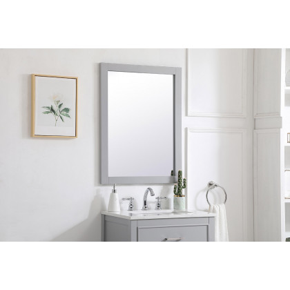 Elegant Wall Mirror - Gray, D 24", H 32" (VM22432GR)