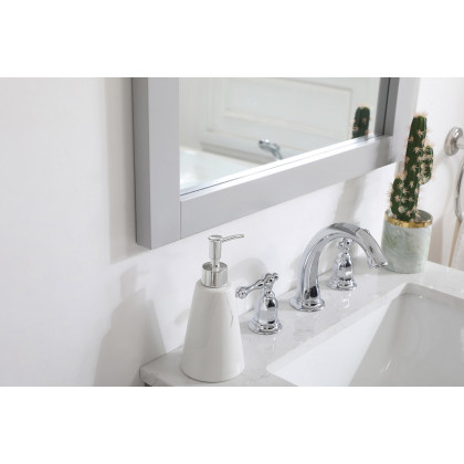 Elegant Wall Mirror - Gray, D 24", H 32" (VM22432GR)