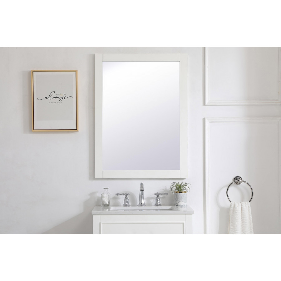 Elegant Wall Mirror - White, D 24", H 32" (VM22432WH)