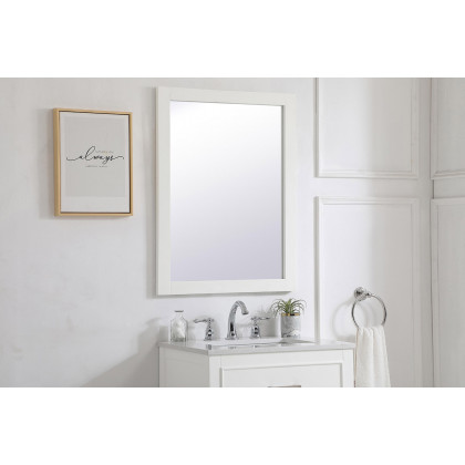 Elegant Wall Mirror - White, D 24", H 32" (VM22432WH)