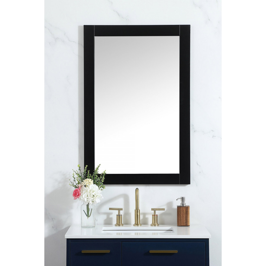 Elegant Wall Mirror - Black, D 24", H 36" (VM22436BK)