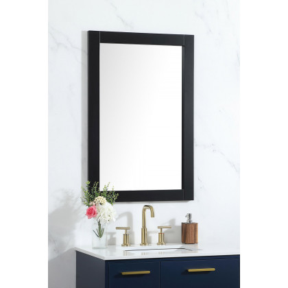 Elegant Wall Mirror - Black, D 24", H 36" (VM22436BK)