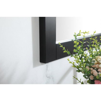 Elegant Wall Mirror - Black, D 24", H 36" (VM22436BK)