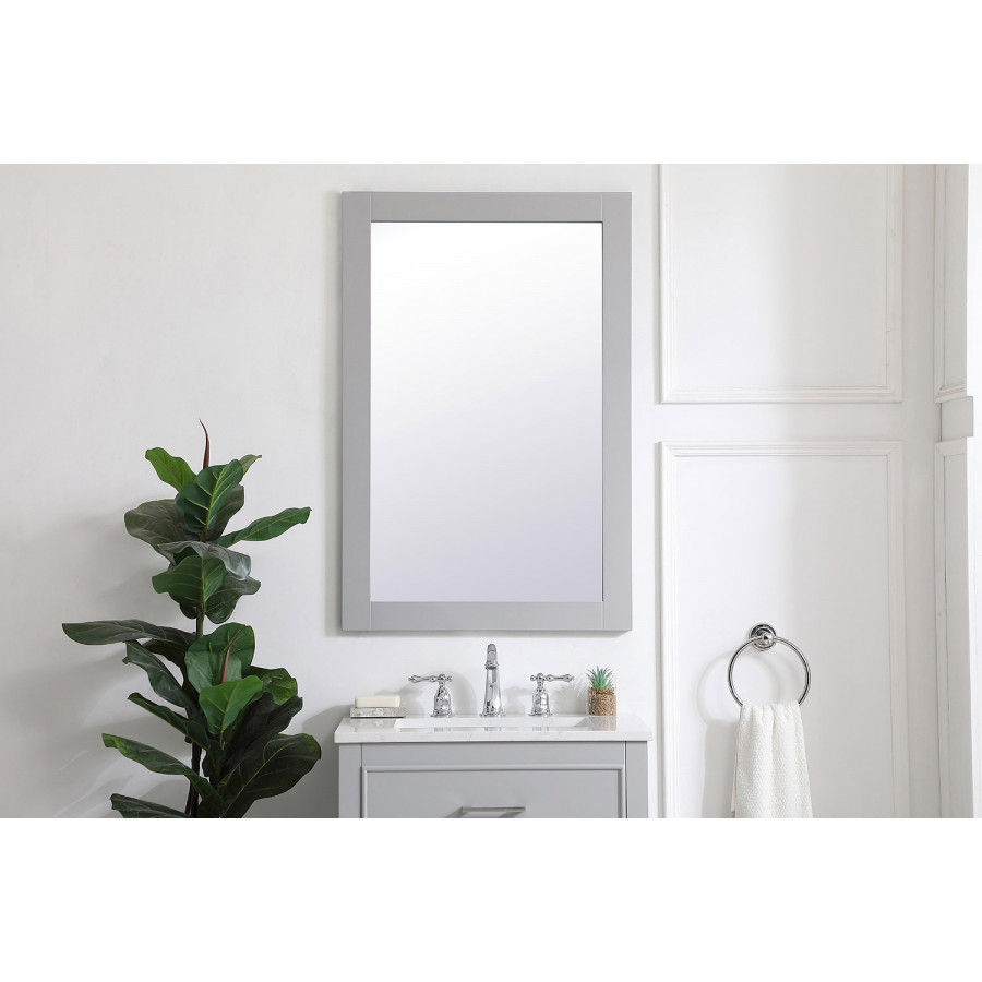 Elegant Wall Mirror - Gray, D 24", H 36" (VM22436GR)