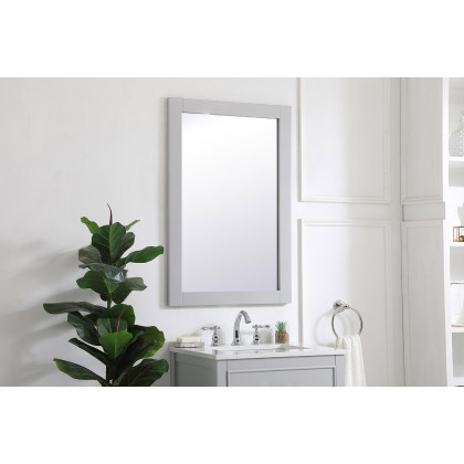 Elegant Wall Mirror - Gray, D 24", H 36" (VM22436GR)