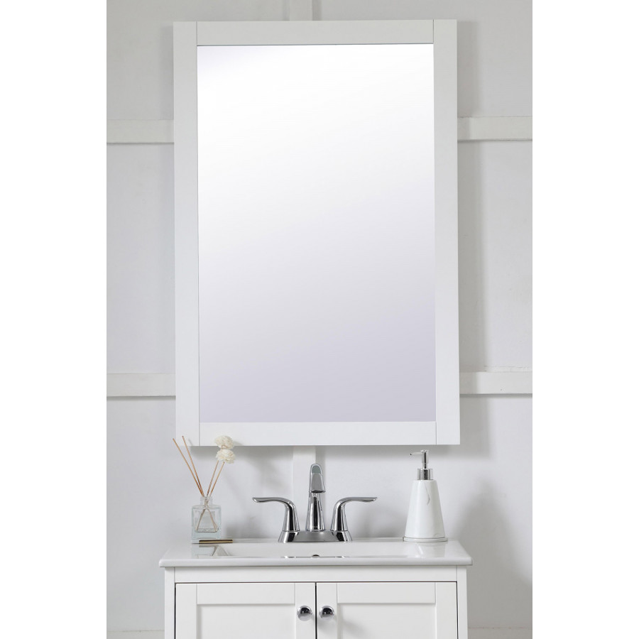 Elegant Wall Mirror - White, D 24", H 36" (VM22436WH)