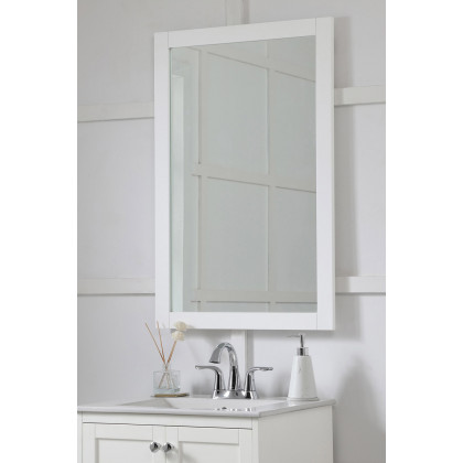 Elegant Wall Mirror - White, D 24", H 36" (VM22436WH)