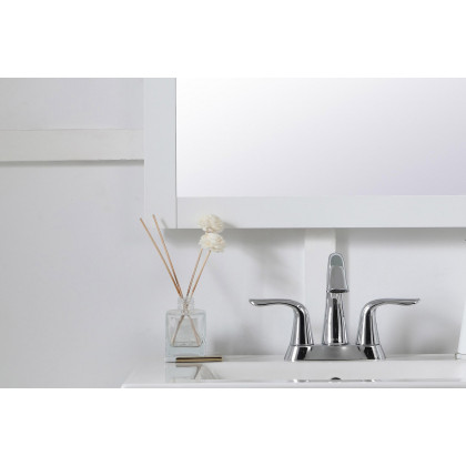 Elegant Wall Mirror - White, D 24", H 36" (VM22436WH)