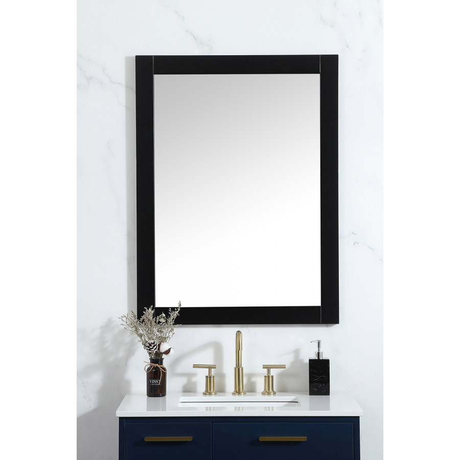 Elegant Wall Mirror - Black, D 27", H 36" (VM22736BK)