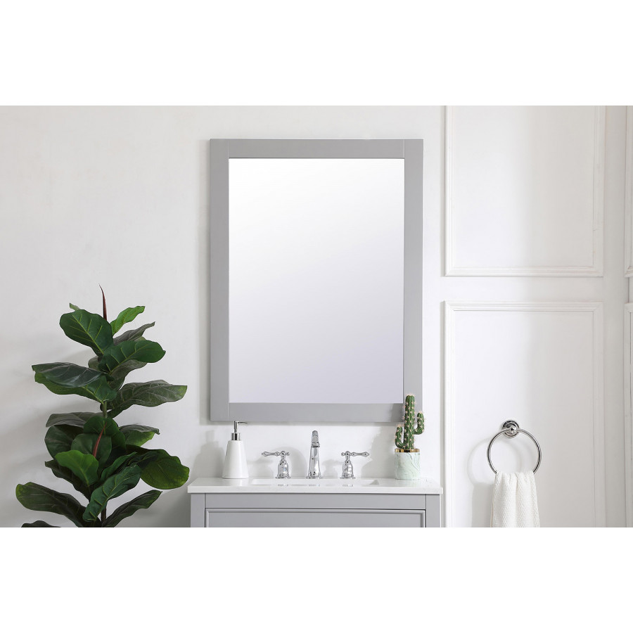 Elegant Wall Mirror - Gray, D 27", H 36" (VM22736GR)
