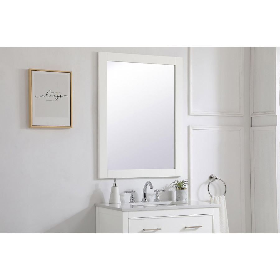Elegant Wall Mirror - White, D 27", H 36" (VM22736WH)