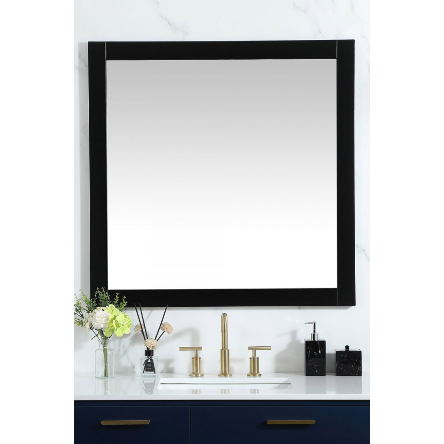 Elegant Wall Mirror - Black, D 36", H 36" (VM23636BK)