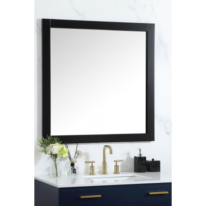 Elegant Wall Mirror - Black, D 36", H 36" (VM23636BK)