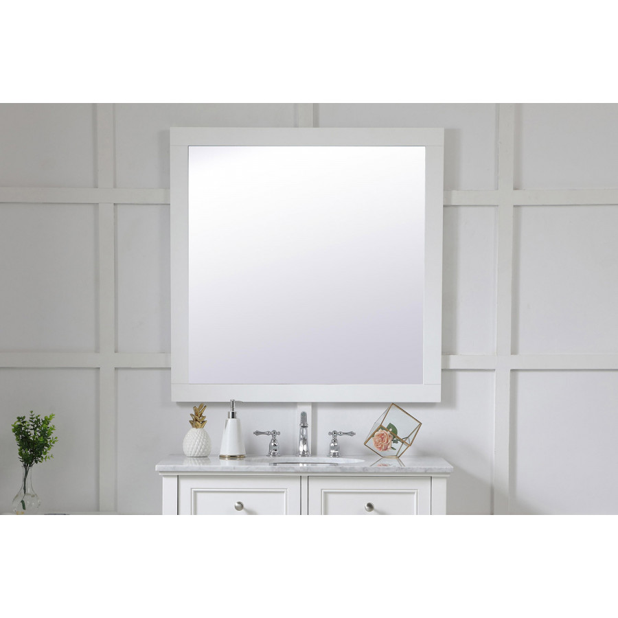 Elegant Wall Mirror - White, D 36", H 36" (VM23636WH)