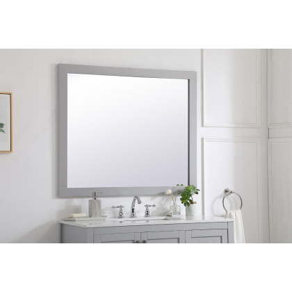 Elegant Wall Mirror - Gray, D 42", H 36" (VM24236GR)