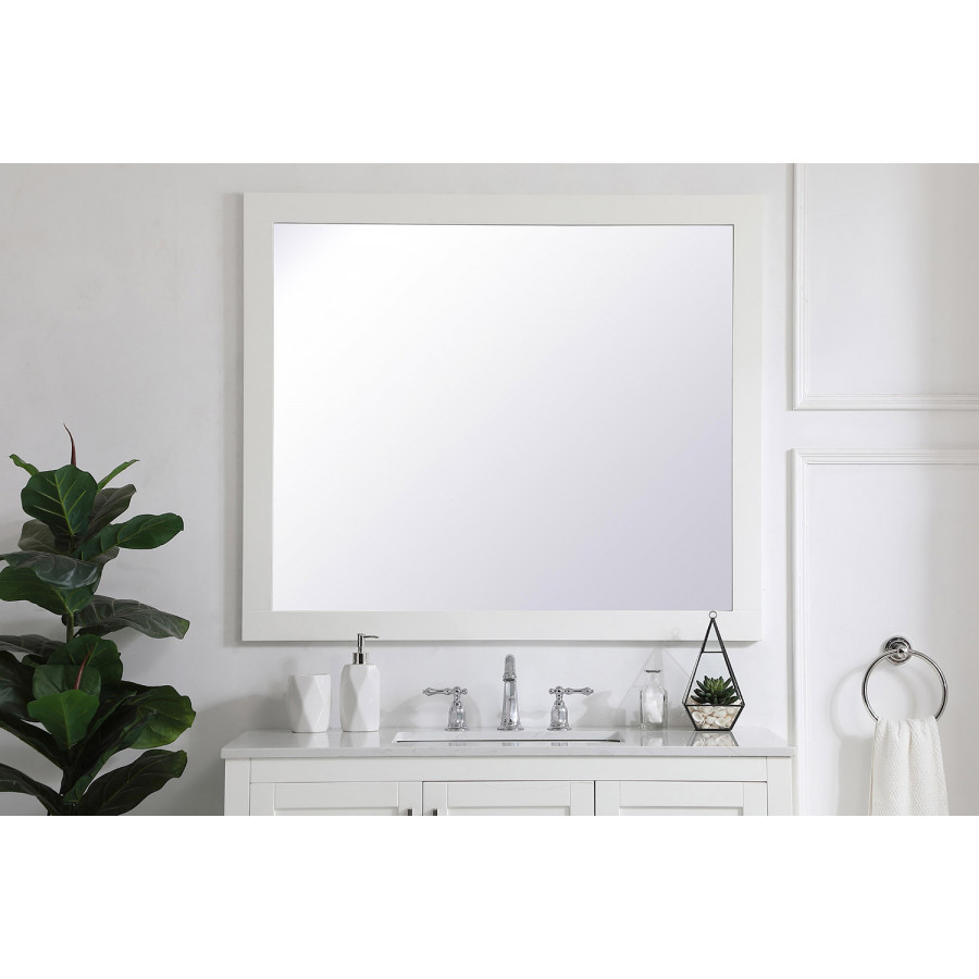 Elegant Wall Mirror - White, D 42", H 36" (VM24236WH)