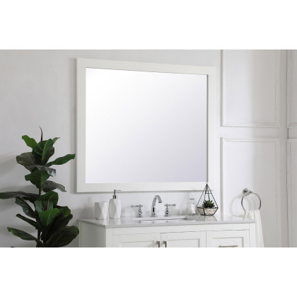 Elegant Wall Mirror - White, D 42", H 36" (VM24236WH)
