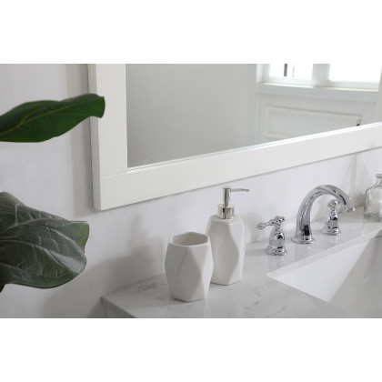 Elegant Wall Mirror - White, D 42", H 36" (VM24236WH)