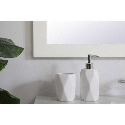 Elegant Wall Mirror - White, D 42", H 36" (VM24236WH)