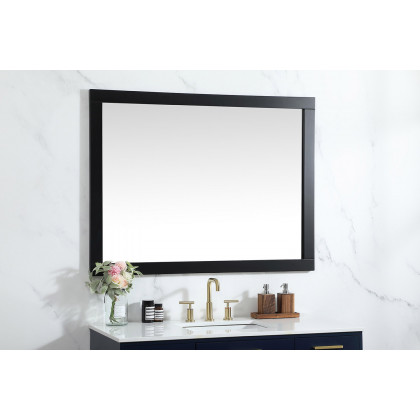 Elegant Wall Mirror - Black, D 48", H 36" (VM24836BK)