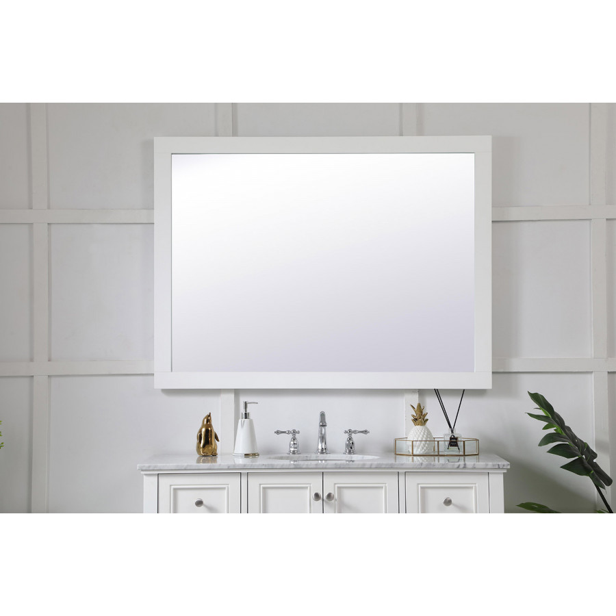 Elegant Wall Mirror - White, D 48", H 36" (VM24836WH)