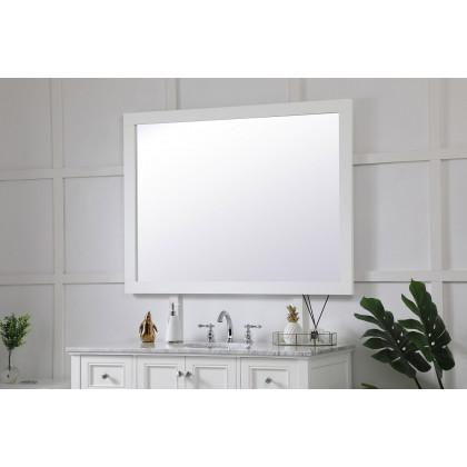 Elegant Wall Mirror - White, D 48", H 36" (VM24836WH)