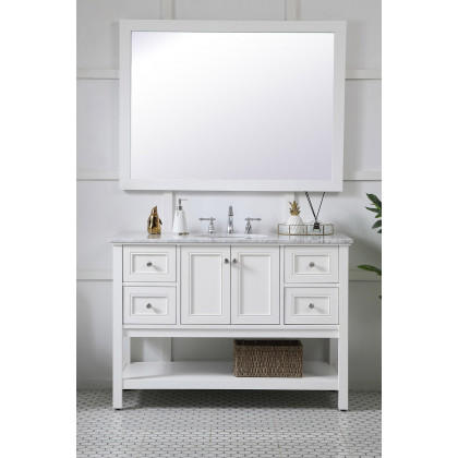 Elegant Wall Mirror - White, D 48", H 36" (VM24836WH)