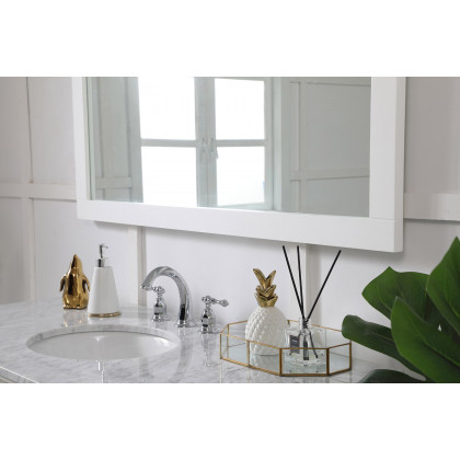 Elegant Wall Mirror - White, D 48", H 36" (VM24836WH)