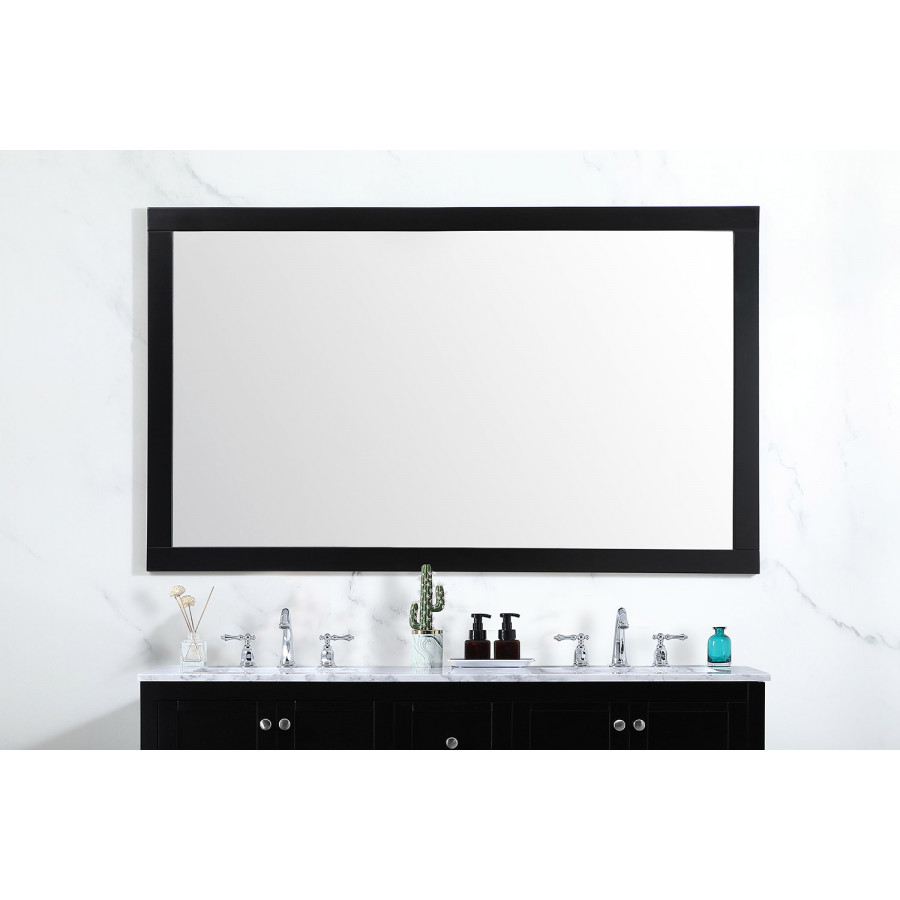Elegant Wall Mirror - Black, D 60", H 36" (VM26036BK)
