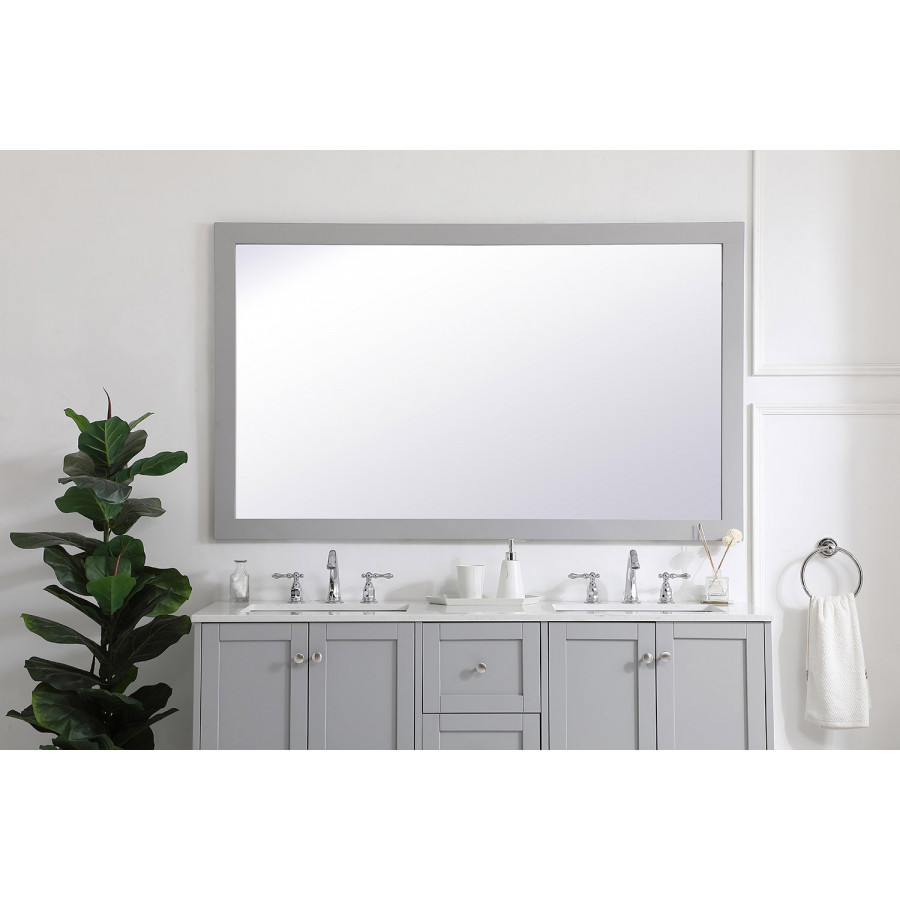 Elegant Wall Mirror - Gray, D 60", H 36" (VM26036GR)