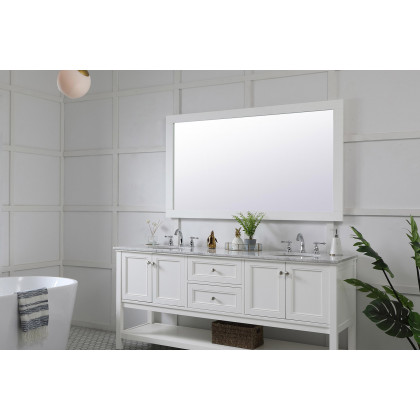 Elegant Wall Mirror - White, D 60", H 36" (VM26036WH)