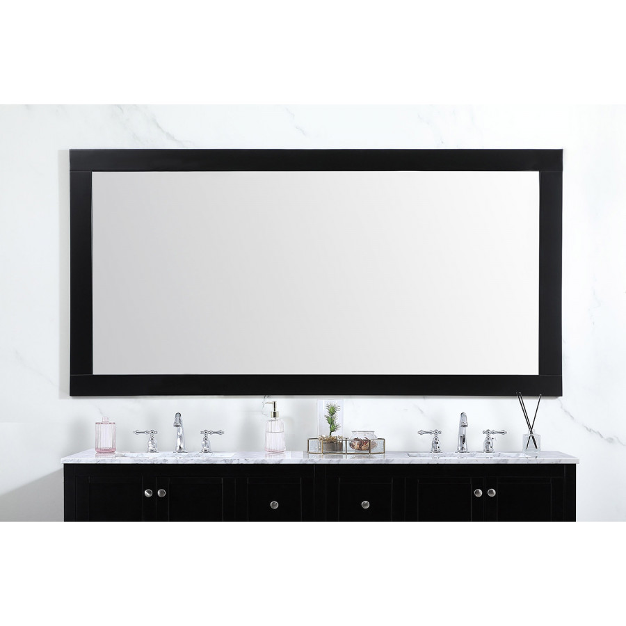 Elegant Wall Mirror - Black, D 72", H 36" (VM27236BK)