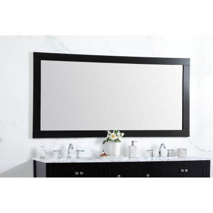 Elegant Wall Mirror - Black, D 72", H 36" (VM27236BK)