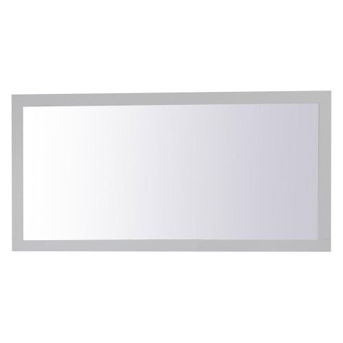 Elegant Wall Mirror - Gray, D 72", H 36" (VM27236GR)