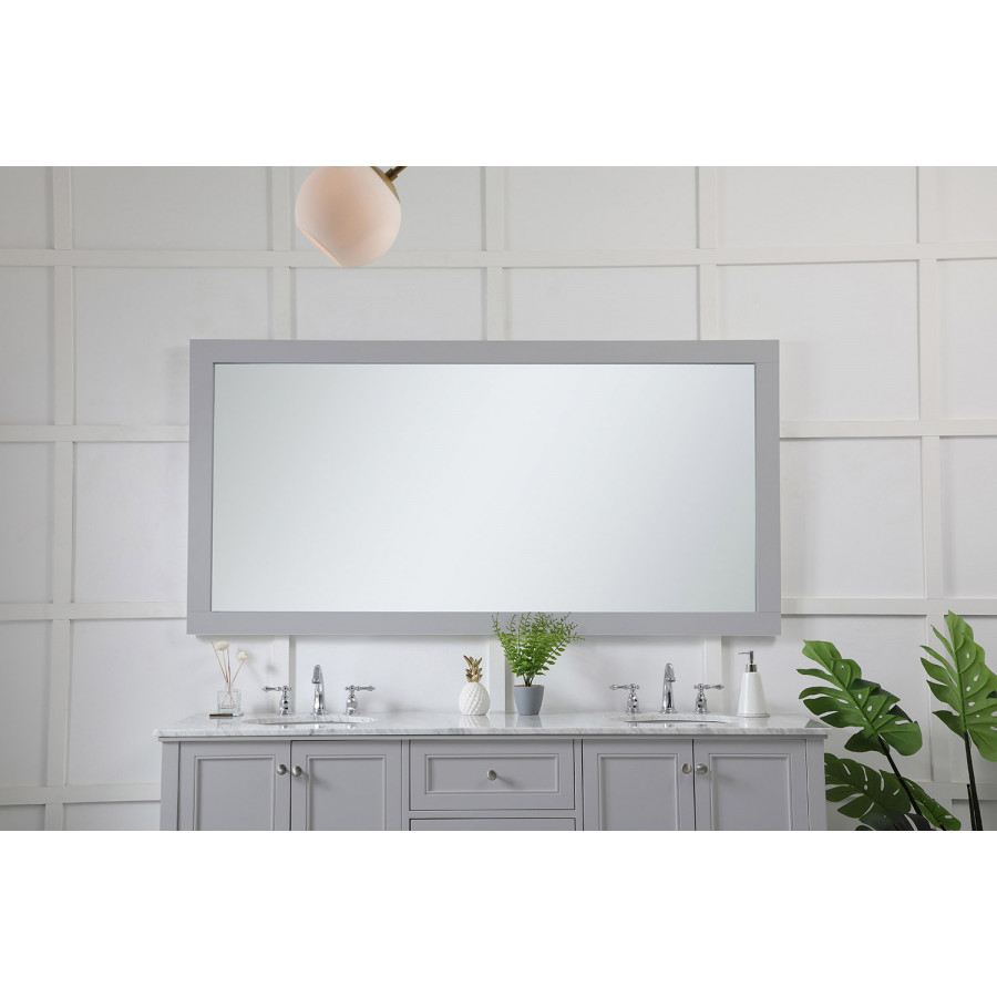 Elegant Wall Mirror - Gray, D 72", H 36" (VM27236GR)