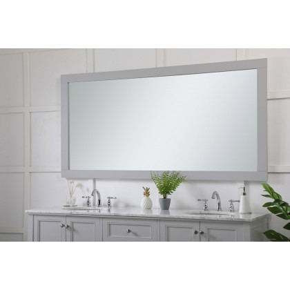 Elegant Wall Mirror - Gray, D 72", H 36" (VM27236GR)