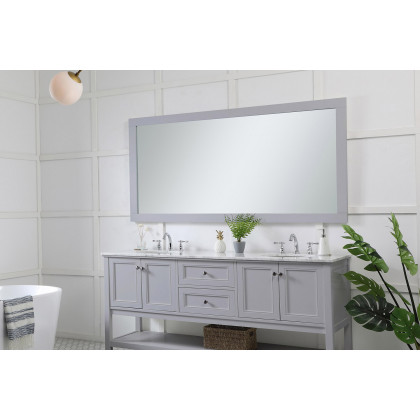 Elegant Wall Mirror - Gray, D 72", H 36" (VM27236GR)