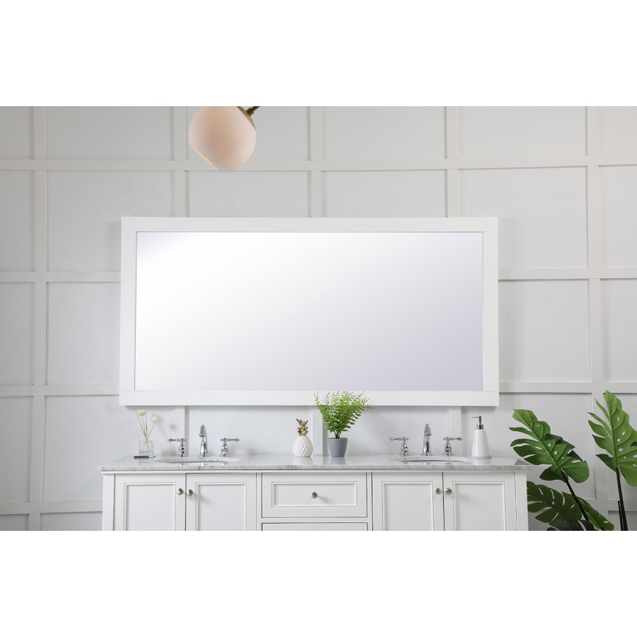 Elegant Wall Mirror - White, D 72", H 36" (VM27236WH)