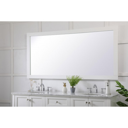 Elegant Wall Mirror - White, D 72", H 36" (VM27236WH)