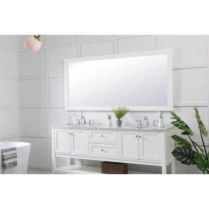 Elegant Wall Mirror - White, D 72", H 36" (VM27236WH)