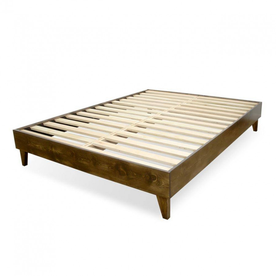 eLuxury Artisan Wooden Platform Bed - King, Walnut
