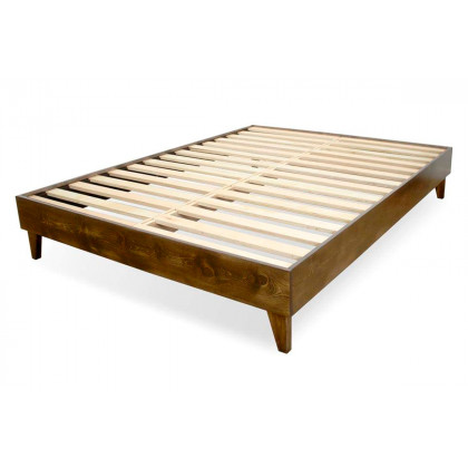 eLuxury Artisan Wooden Platform Bed - King, Walnut