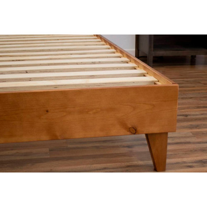 eLuxury Artisan Wooden Platform Bed - Queen, Walnut