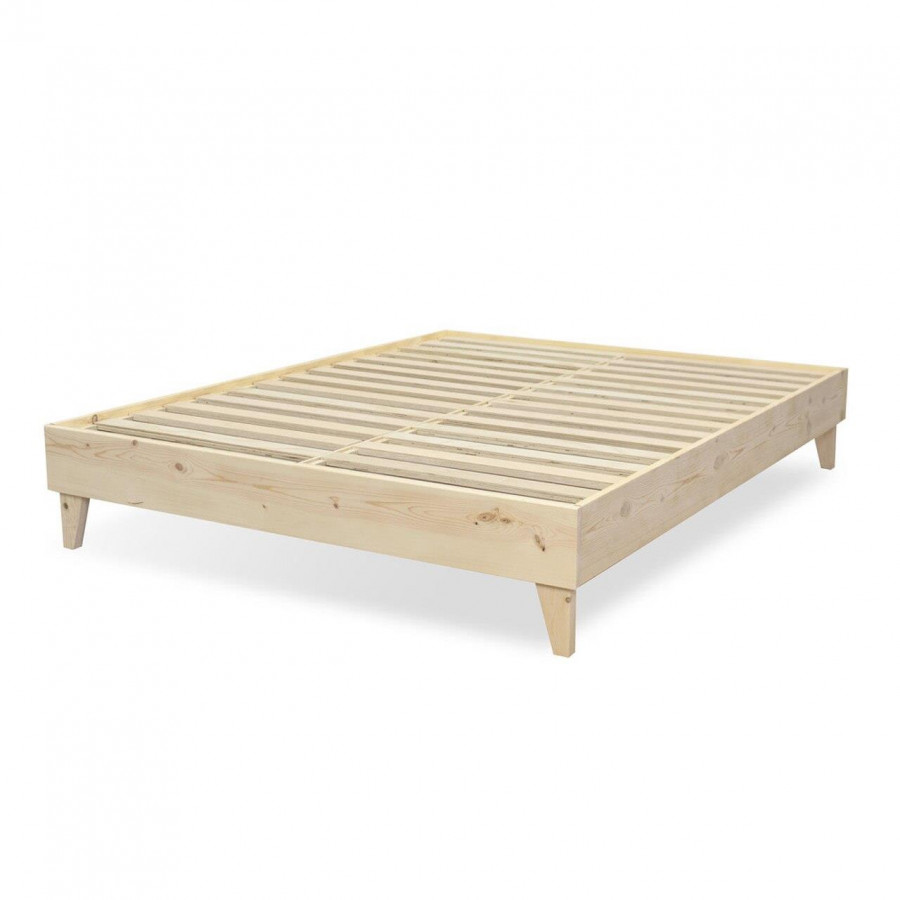 eLuxury Artisan Wooden Platform Bed - California King, Natural