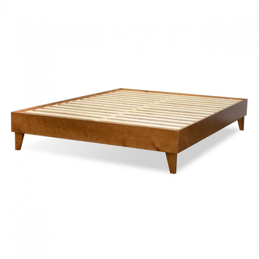 eLuxury Artisan Wooden Platform Bed - King, Almond