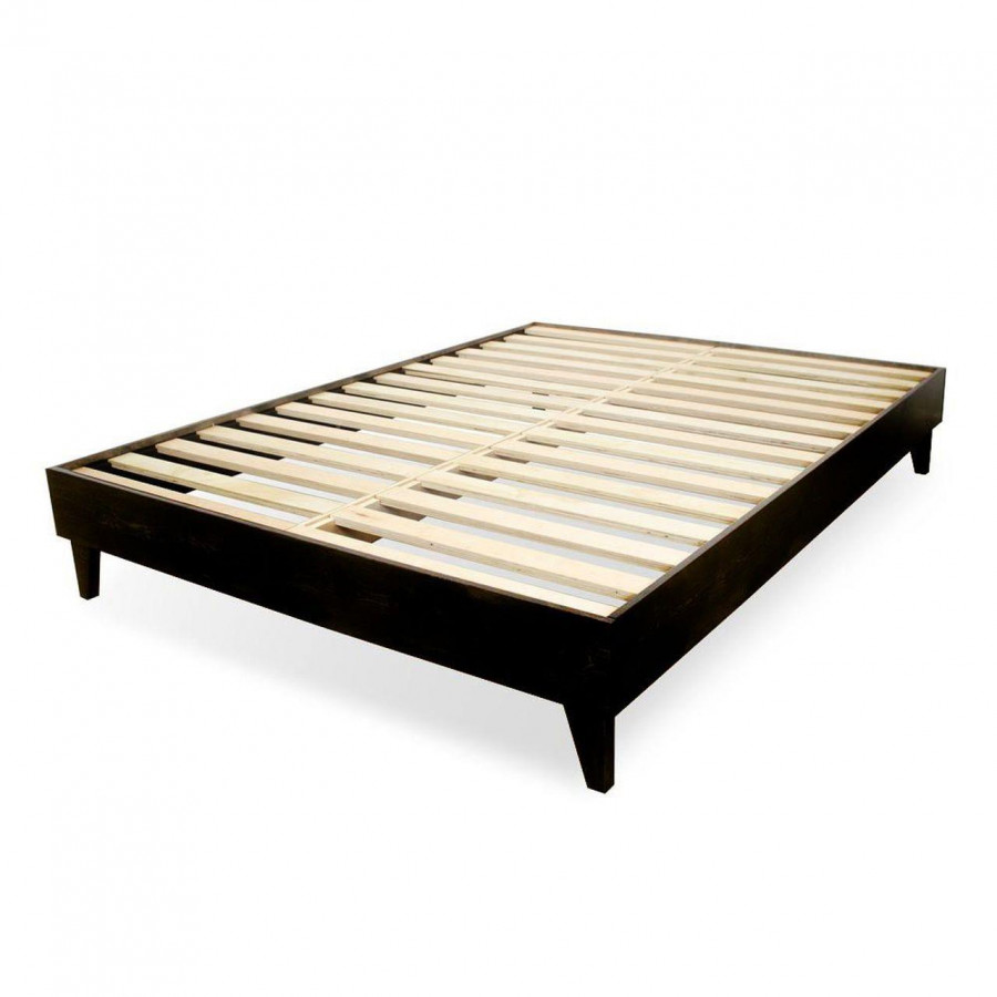 eLuxury Artisan Wooden Platform Bed - Twin XL, Black
