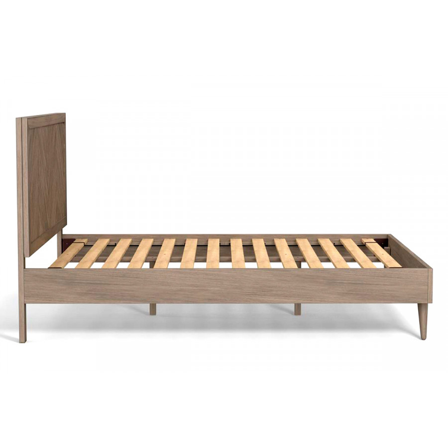 eLuxury Chevron Bed Frame with Headboard - California King, Gray