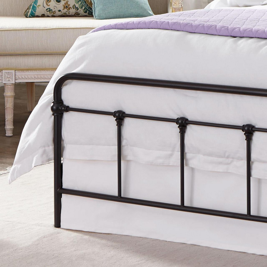 eLuxury Vintage Style Cordova Metal Bed Frame - Full, Black